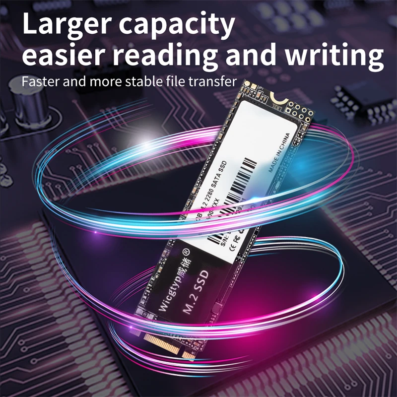 Wicgtyp M.2 Sata3 Ssd 128Gb 256Gb M2 Ngff Ssd 1Tb 512Gb M2 Ssd 2280 Disco Rigido Per Computer Portatile Interno Unità A Stato Solido Per Computer