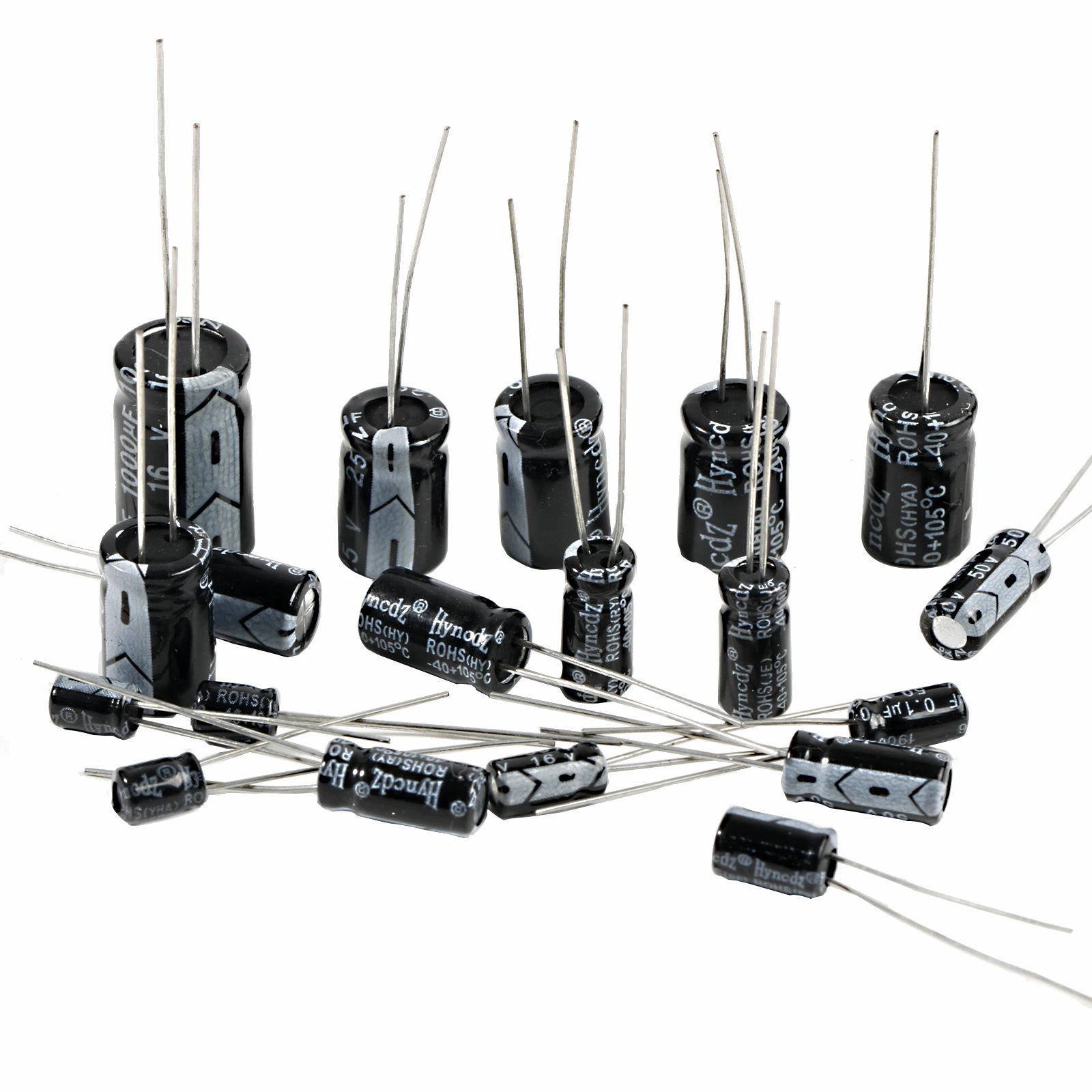 Aluminum Capacitor 10v 16v 25v 50v 0.1uf 1uf 2.2uf 33uf 47uf 220uf 470uf 680uf 1000uf
