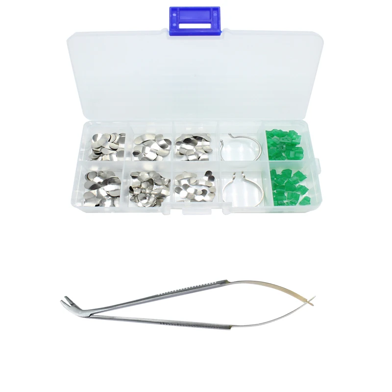 Cunei Interdentali Dentali Pinze Strumenti Matrix Ring Delta Rubber Elastic Wedge Plastica Legno Wedge Matrice Holder Ring Materials