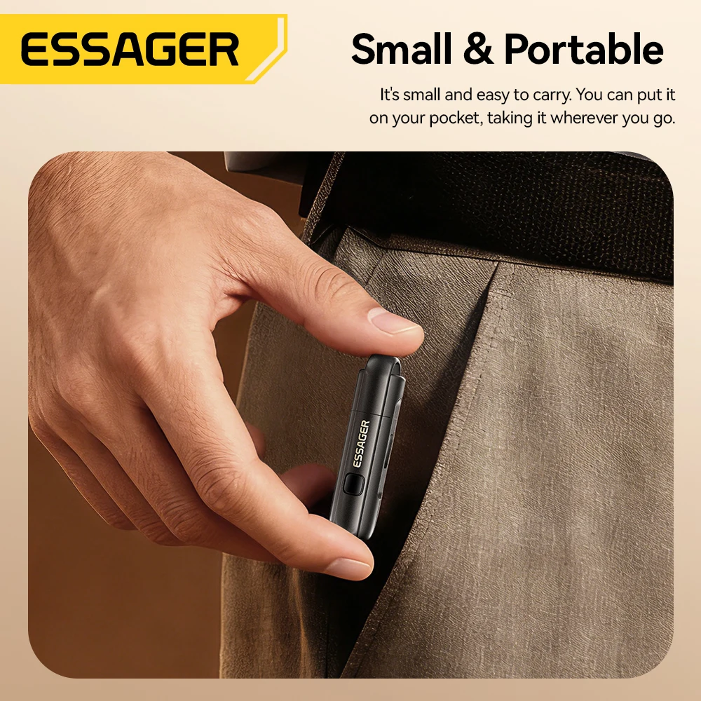 Essager 2-in-1 Type-C Portable Mini Cigarette Lighter with Air Blowing Function Outdoor Safety USB-C Adapter - 5