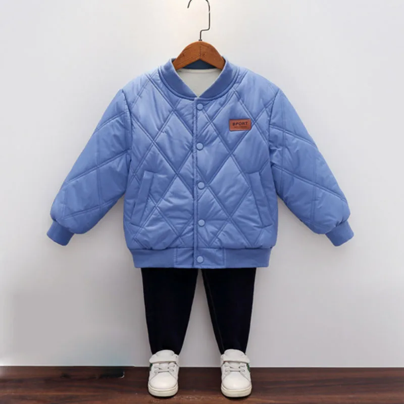 

Children's Jacket Boys' Girls' Winter Warmth Pure Cotton Single Breasted Down Casual outerwear3-9 Year Old Fashion Kids Clothing