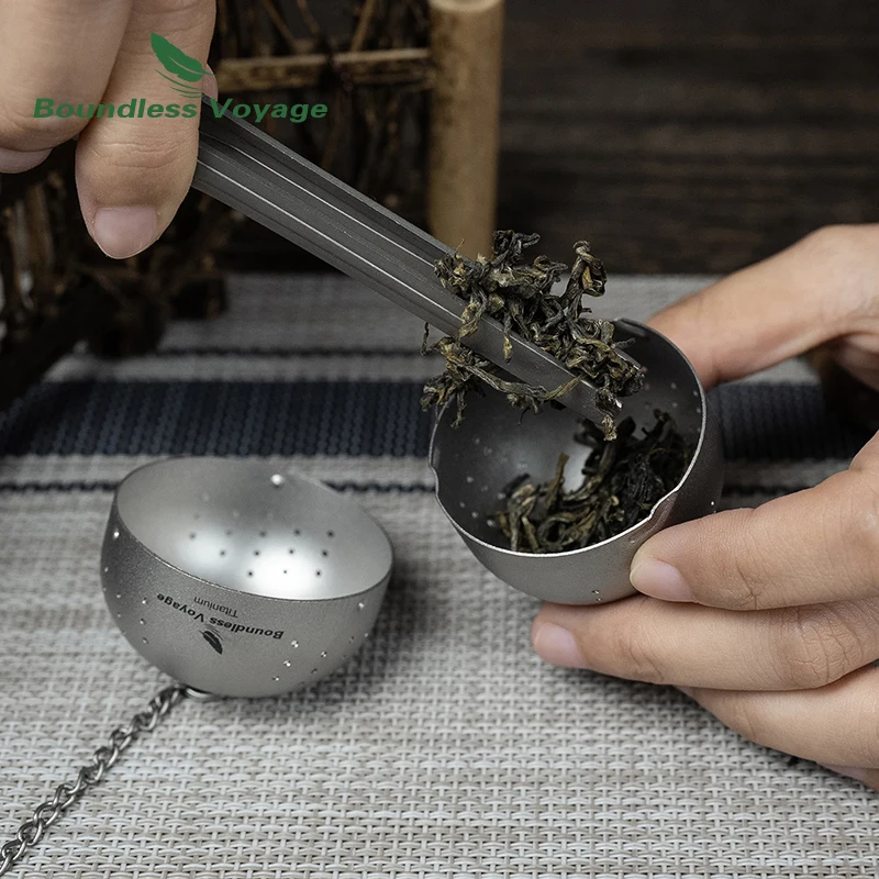 Boundless Voyage Titanium Tea Ball Infuser with Extended Chain Tea
