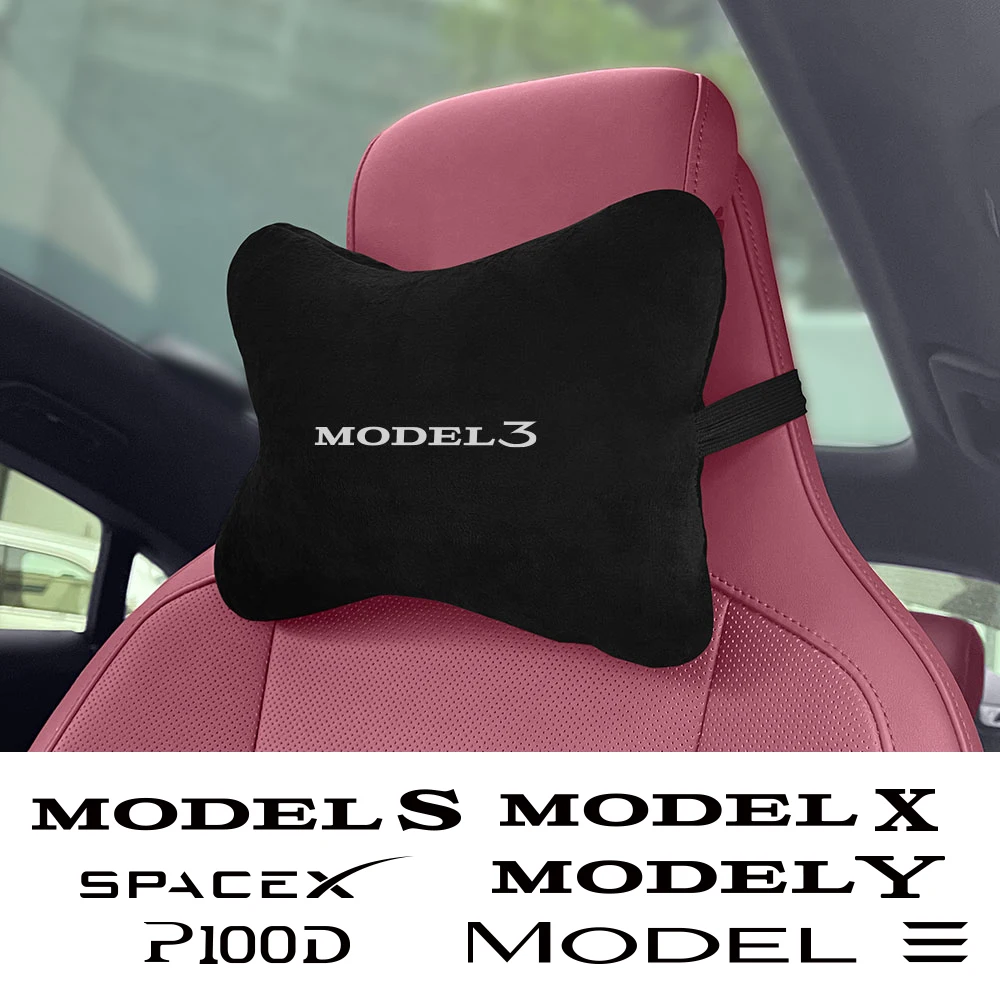 Car Seat Headrest Neck Pillow Headrest Head Neck Protector Cushion Support for Tesla Model 3 X S Y P100D SpaceX