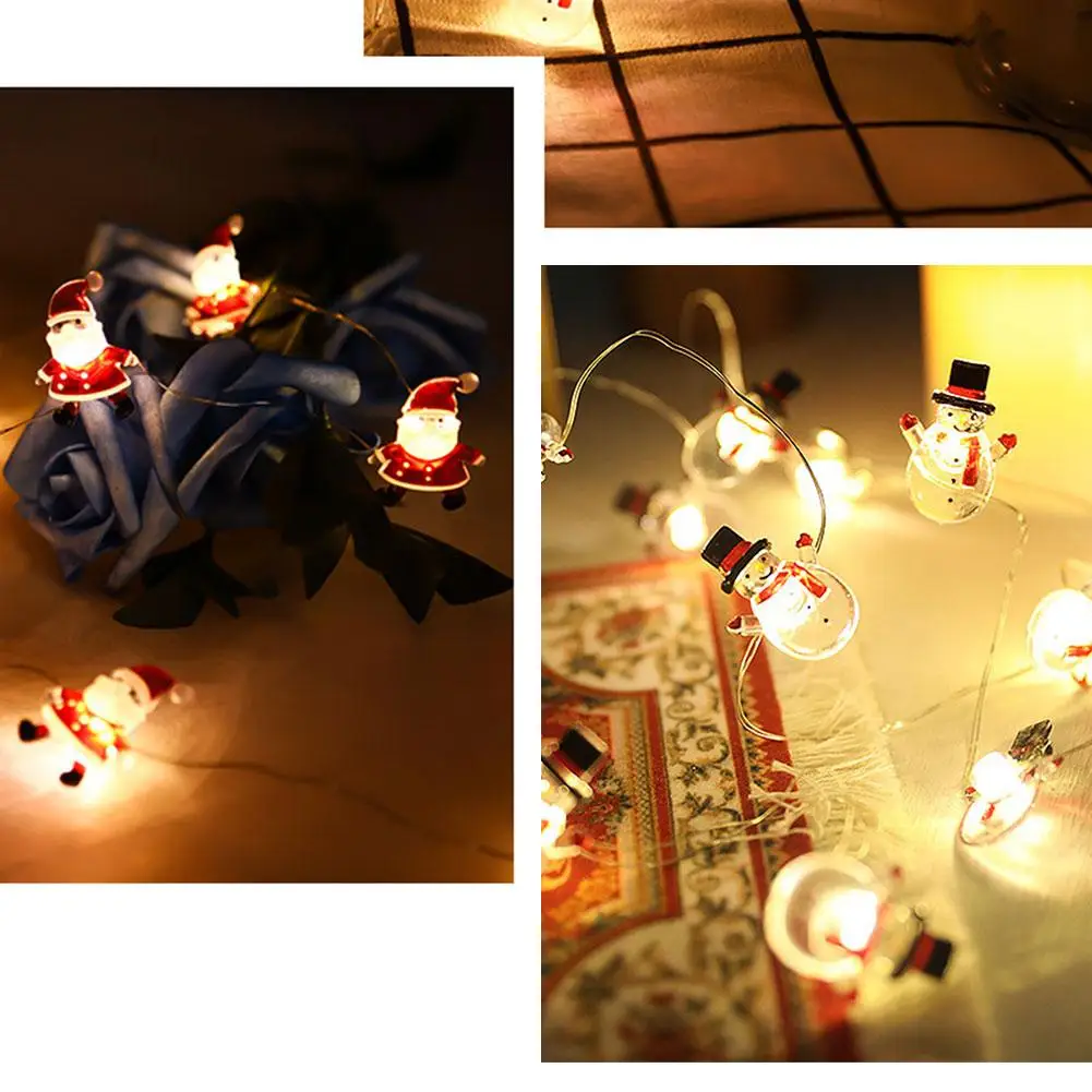 

2M Christmas Decorations Santa Claus Snowman Fairy string Light Lamp Garland Tree Ornaments For Xmas Party Home Decor 2024 P1R1