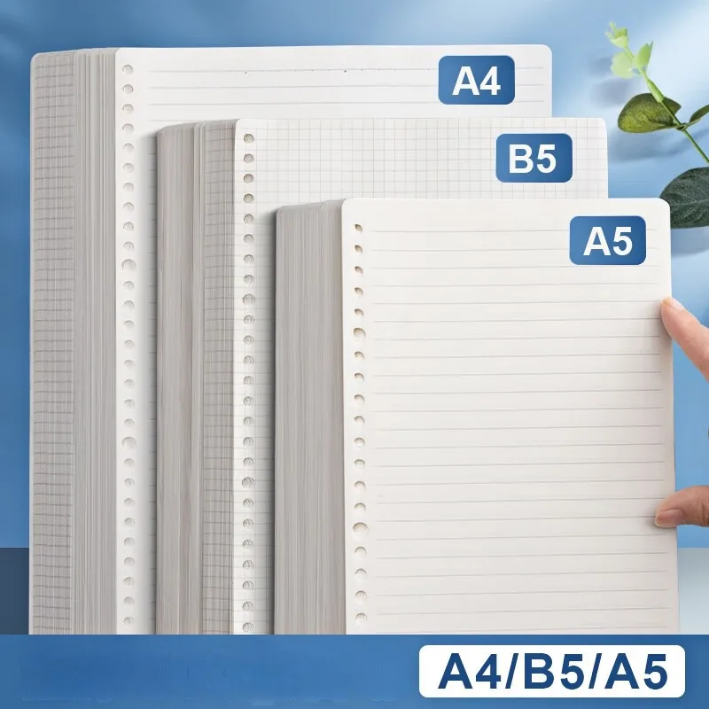 M&G A5 Notebooks Refills Checkered & Horizontal Line Notebook Inserts 60 Sheets 20 Holes 1 Piece 6