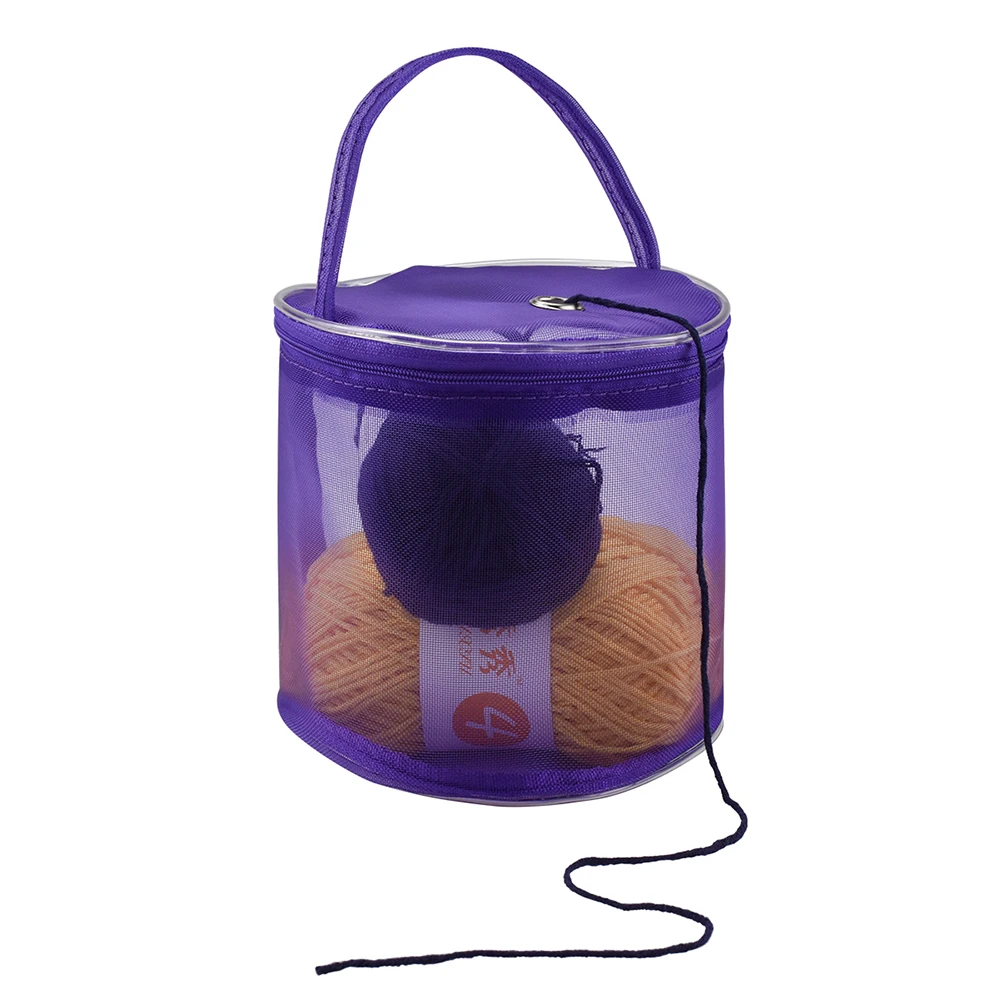 Knitting supplies Knitting material Sewing tools Portable Knitting Yarn Balls Storage Case Small Round Empty Mesh Bag Basket Organizer Crochet Carrier Sewing Accessories