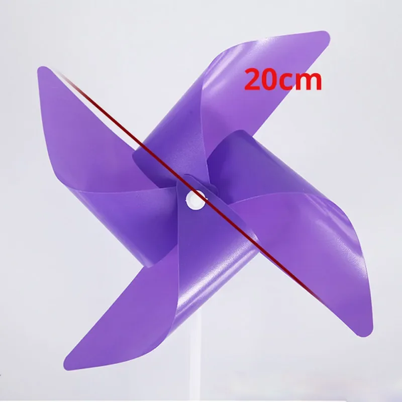 100pcs/lot M Size 20cm Windmill with Stick Garden Yard Art Decoration Random Mixed Color Pinwheels Toy DIY Gift for Kids