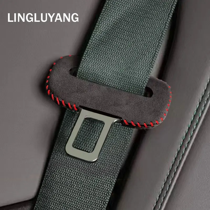 Car seat belt buckle clip protector suede fur interior button case anti-scratch cover