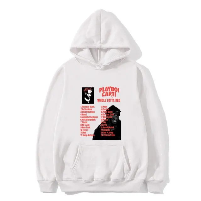 

Rapper Playboi Carti Whole Lotta Red Graphic Hoodie Men Women Hip Hop Vintage Streetwear Hoody Unisex Fashion Oversized Hoodies
