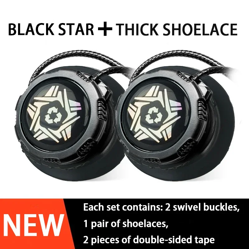 NEW 1Pair Swivel Buckle Shoelace Sneakers Automatic Shoelaces Without Ties Adult Kids Thick Round Laces Lazy No Tie Shoelace
