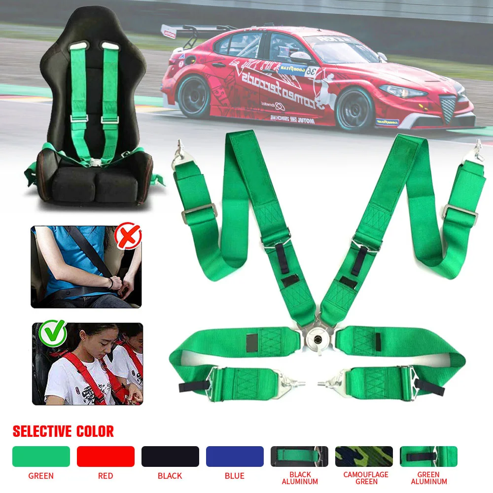 3인치 범용 레이싱 시트 벨트 하네스 조절 가능 4포인트 하네스 스냅온 캠록 퀵..