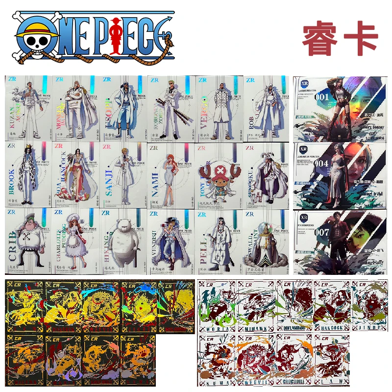 Ruika One Piece Qr-Cr-Cp-Series Personaggi Anime Monkey D Ruffy Roronoa Zoro Bronzing Color Flash Collection Card Regalo Di Compleanno