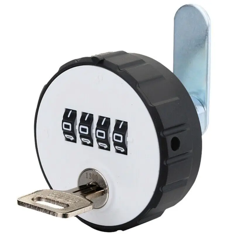 Combination Cabinet Cam Lock 4 Digital Round Padlock with Key Drawer Door Gym School Locker with Key Reset for Drop Shipping