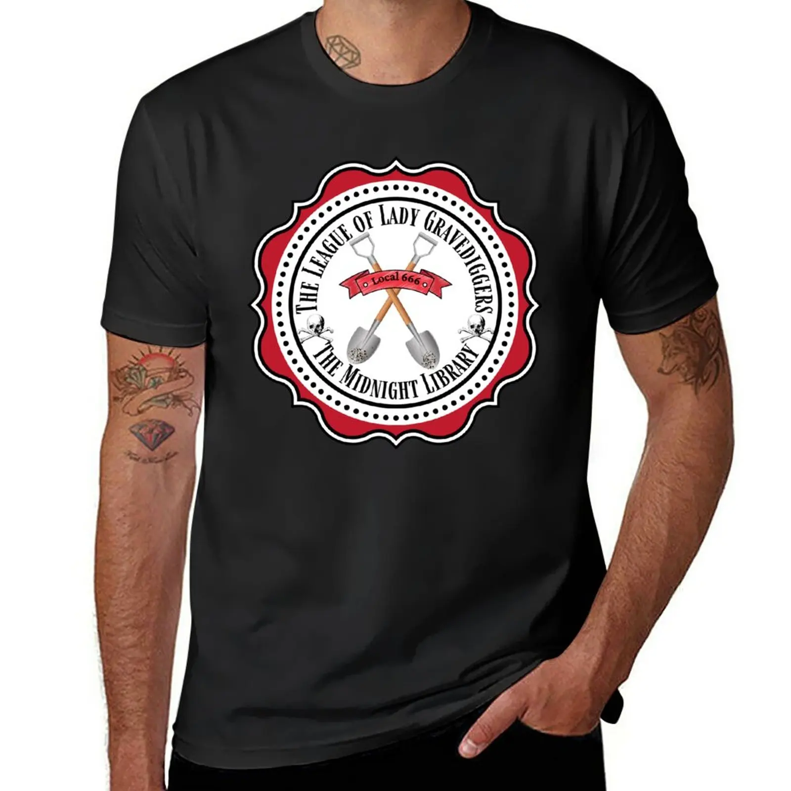 

New The League of Lady Gravediggers UNION SEAL T-Shirt custom t shirts kawaii clothes t shirts for men graphic