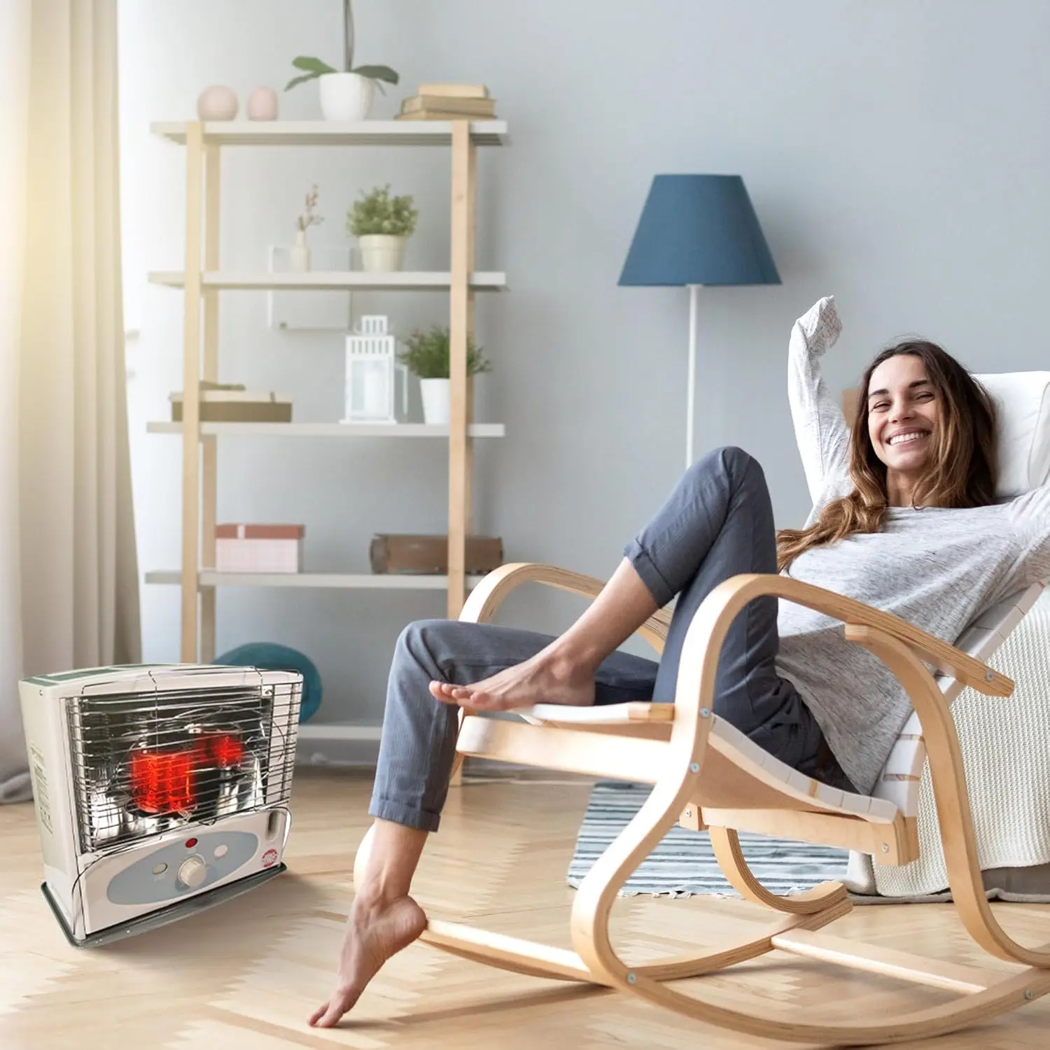 World 10,000 BTU Kerosene Wick Heater with Glass Burner System, Sure-Seat Chimney System, and Removable 1.1 Gallon Fuel Tank, Gr 5