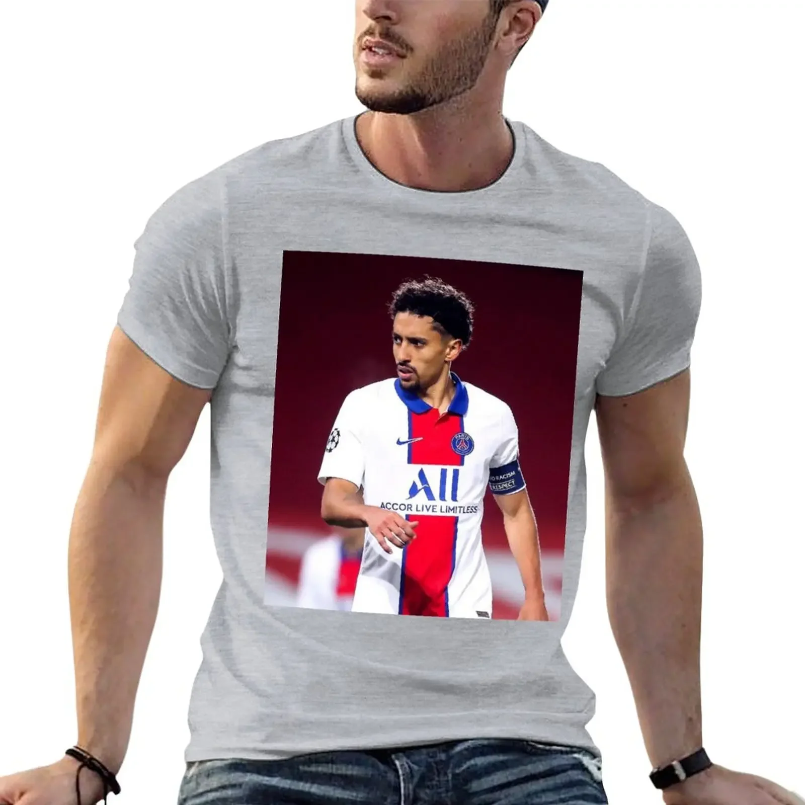 

Белая мужская футболка для занятий спортом Marquinhos