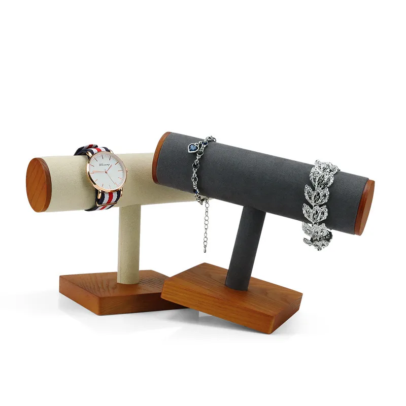 

Hard Wooden Bracelet Chain Organzier Jewelry Display Stand T-Bar Rack Necklace Home Decoration Holder Showcase