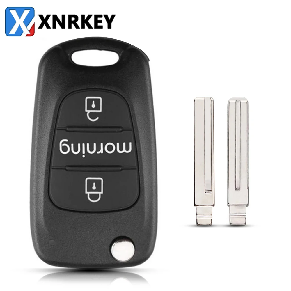 XNRKEY 3Button Flip Remote Car Key Shell for Hyundai Morning Kia Rio 3 Picanto Ceed Cerato Sportage K2 K3 K5 Soul Key Case Cover