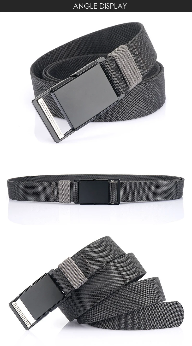 VATLTY 3,4 cm elastischer Freizeit gürtel für Männer Metall Magnets chnalle Schnell verschluss Outdoor Arbeits gürtel Stretch Bund männlicher Gürtel – Detail 6