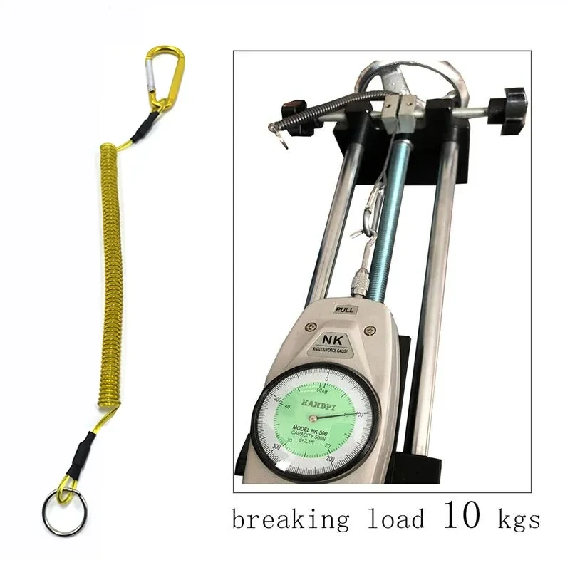 Enhanced Elastic Coil Keychain Lanyard with Lockable Tether and Fashionable Wire Design