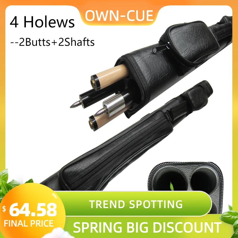 Original MEILIN 1/2 Pool Cue Case High Grade PU Material 4 Holes Pure