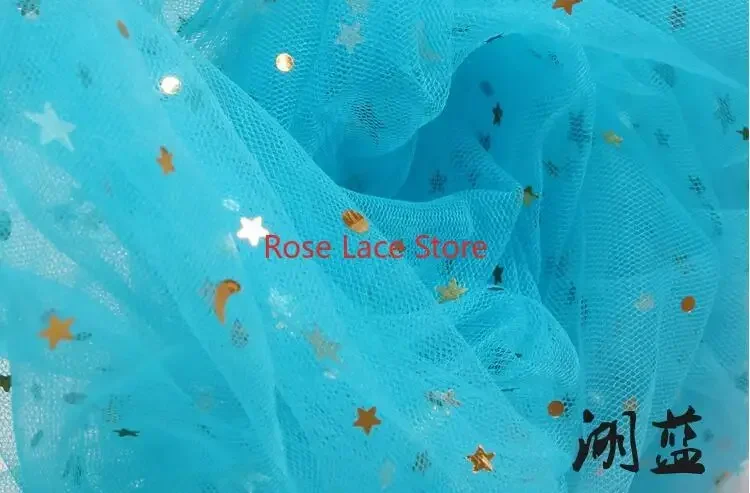 Glitter Star Lace Fabric | Vibrant Tulle