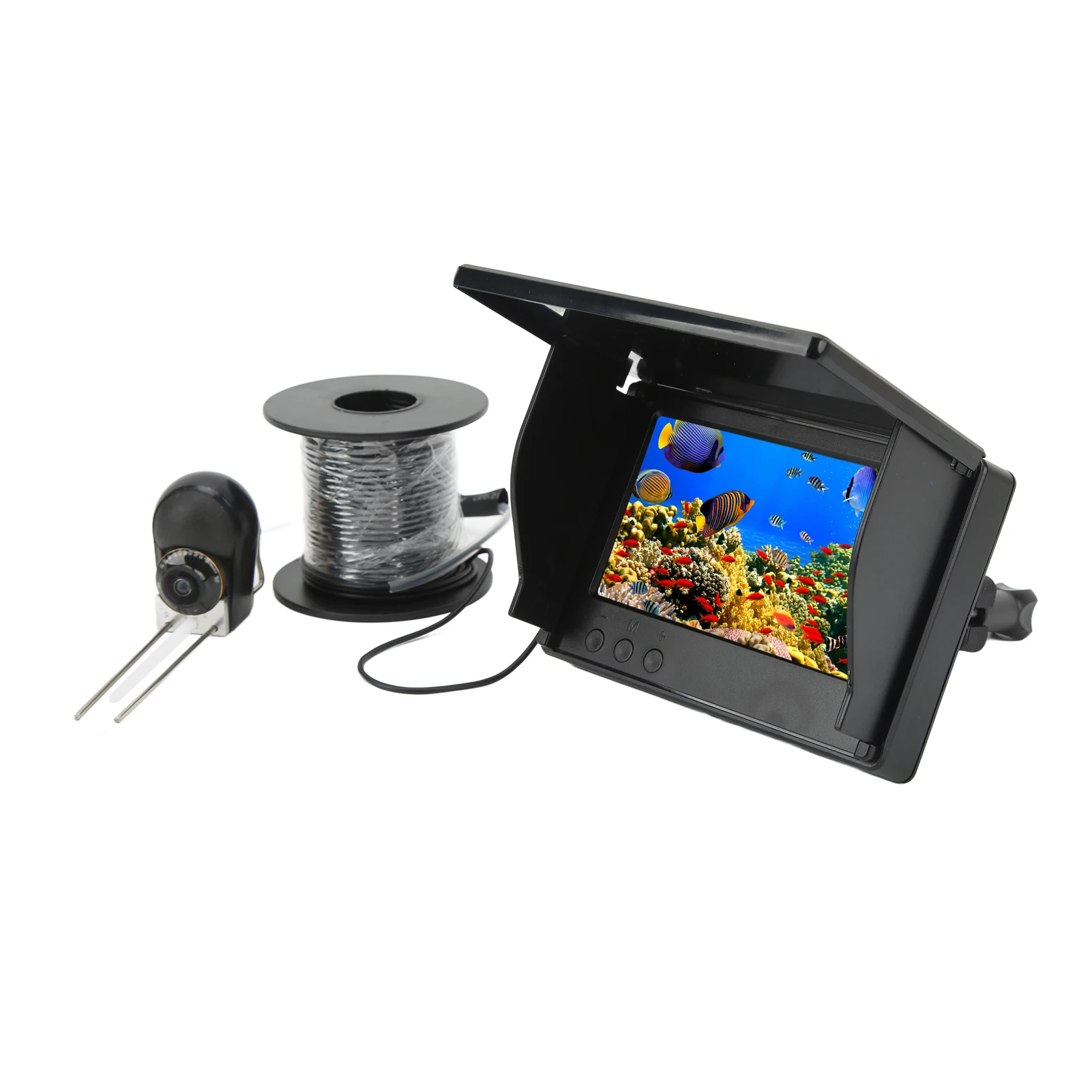 5inch Underwater Fishing Camera LCD HD Fish Finder Camera IPS Full View 8000mAh Battery Waterproof for Lake Boat Ice Fishing 12V