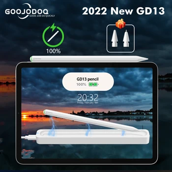 아이패드용 무선 충전 기능 팜 리젝션 틸트 펜슬, 스타일러스 애플 펜 2 1, 아이패드 에어 4 5 프로 11 12.9 미니 6용 펜슬