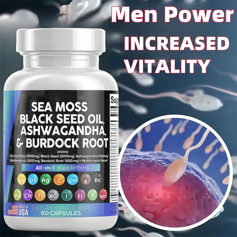 Ashwagandha & Sea Moss Capsules for Men male enhancing supplement organic capsules