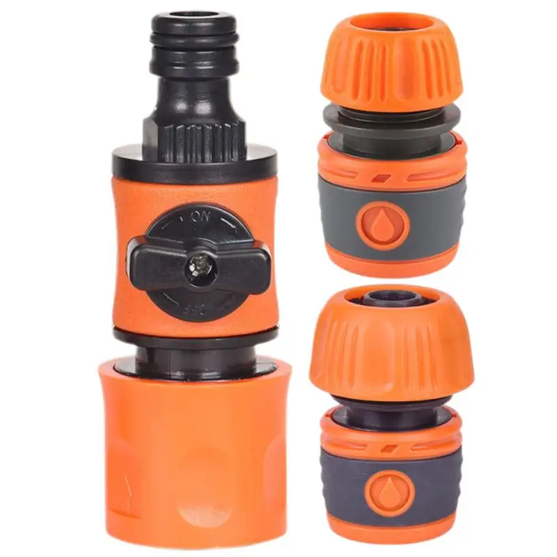 

Garden Hose Shut Off Valve Quick Nipple Connector Adjustable Garden Hose Fittings 3PCS Heavy Duty Hose On Off Valve