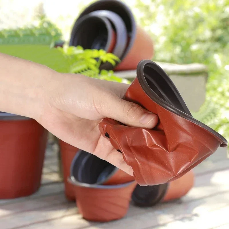 Nursery Pots 9/12/15cm Flowerpot Plastic Grow Box Fall Resistant Tray For Home Garden Plants