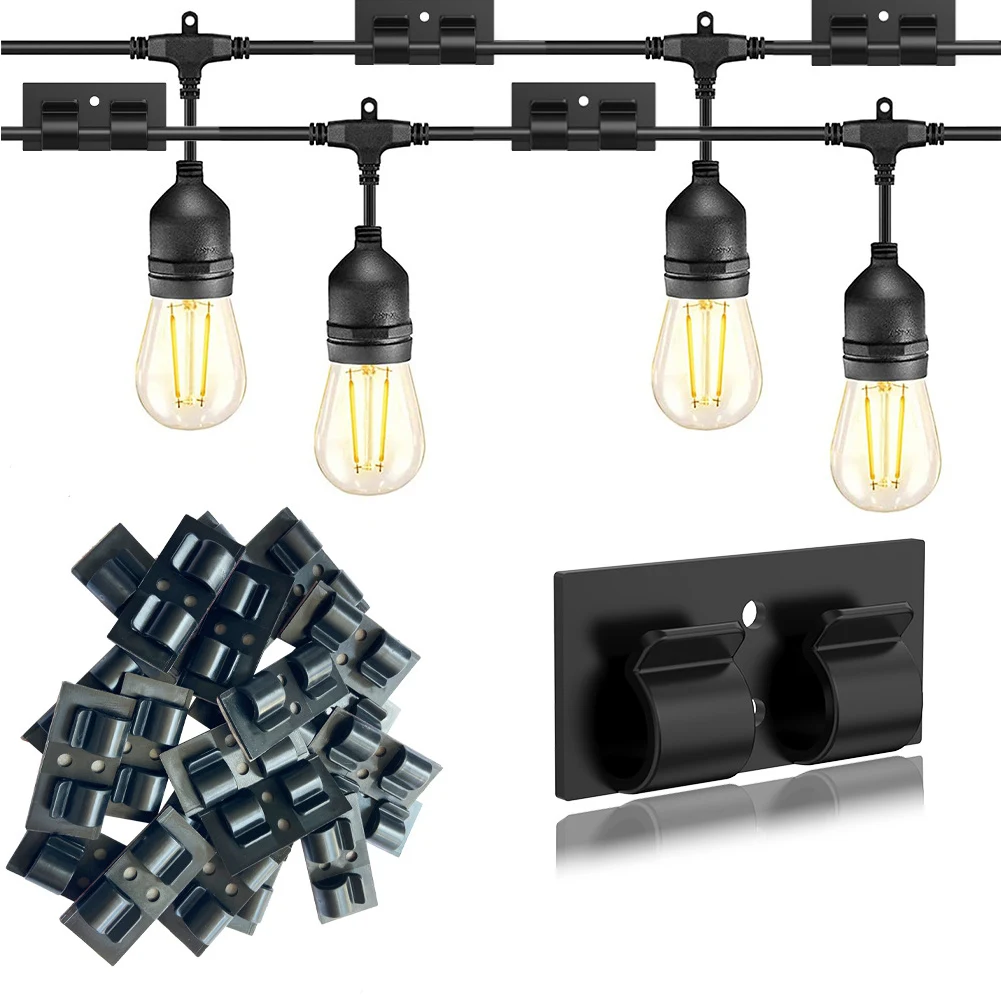 10pc Self-adhesive Cable Holder Fixer Clips Clamp Management Adhesive Ornament Hooks Rope Holders for Hanging Christmas Lights cable organizer cable clip cable clamp