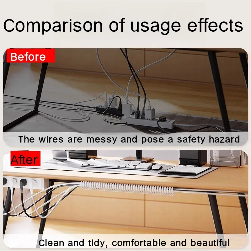 VIVO Steel Magnetic 14 Inch Cable Management Channel For Under Desk Leg, No Drill Cord Organizer - View #5