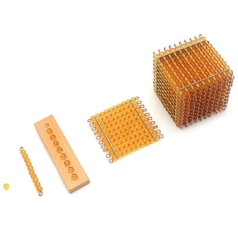 Montessori Math Toys Golden Bank Games 1 to 9000 Cards Bead Cubic Beaded Square Beaded Preschool Education Kindergarten Student 3