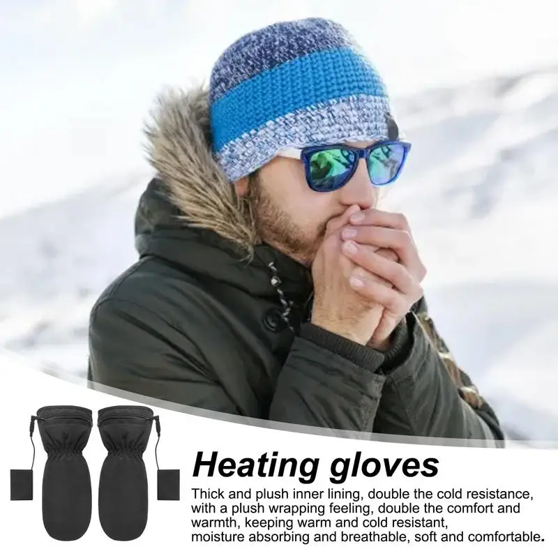 Heating Gloves Men Women Rechargeable Electric Heating Gloves Comfortable Heating Cold Weather Thermal Gloves Hand Warmer 5