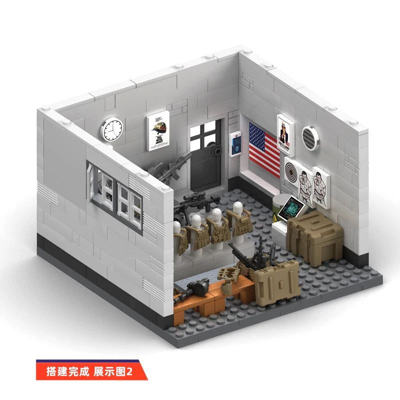 Moc Square Room Usa Mini Action Figure Accessorio Per Armi Negozio Depot Building Blocks Toys