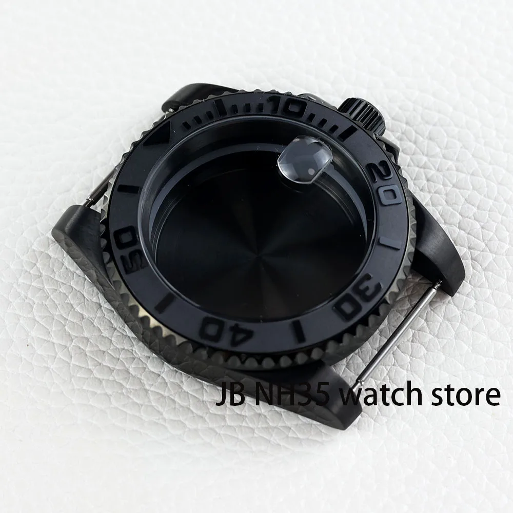 Watch Screen Protector Case Watch Case Watch Protective Case Watch Cover Watch Protective Cover TPU Protective Case Bumper Protective Case 40mm Black Yacht Design Style Case with Sapphire Crystal Waterproof for NH35 Nh36 Nh34 Automatic Movement 28.5mm Dial