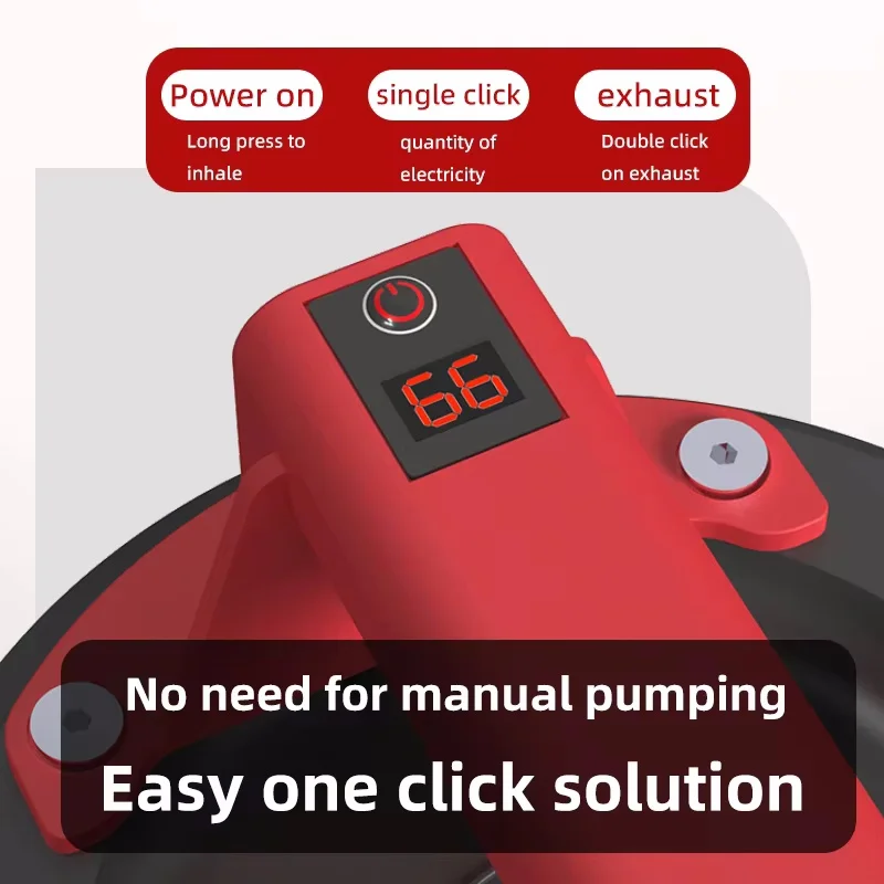New Electric Suction Cup Sucker for Tile Granite Glass 8 Inch Professional Vacuum Strong Suction Cup 200kg Bearing Vacuum Lifter