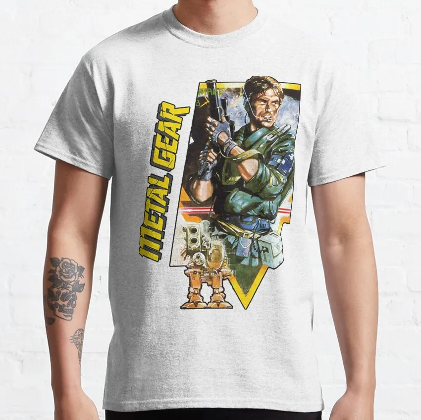 Metal Gear Solid Big Boss Sketch Graphic Cotton T-Shirt - Plus Size Men's Gaming Apparel