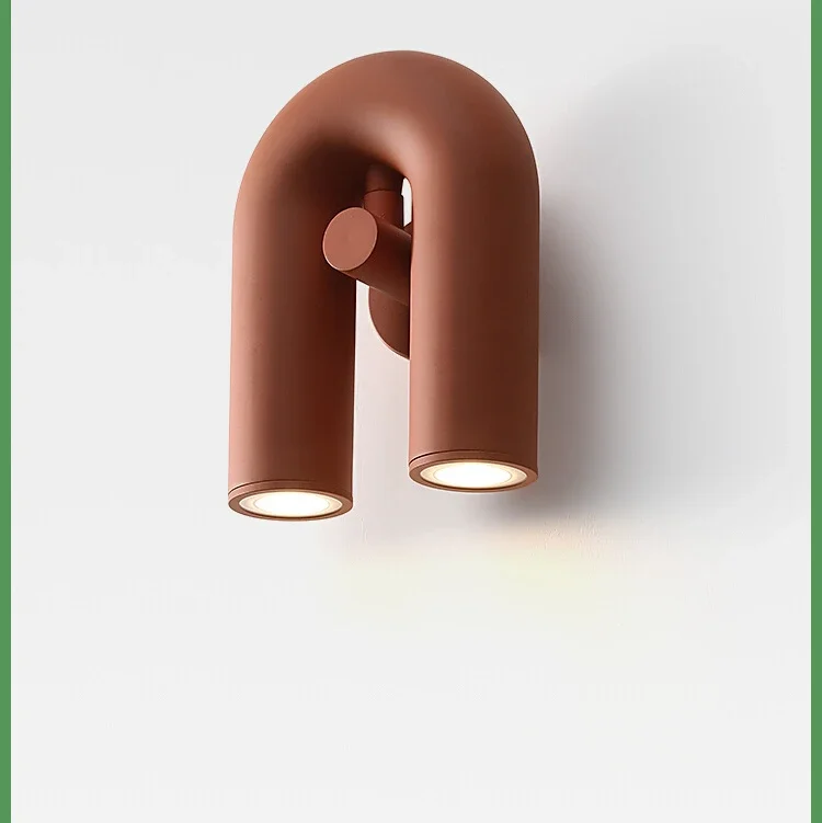 U-shaped minimalist creative LED bedside reading light simple personality living room background wall water pipe wall light