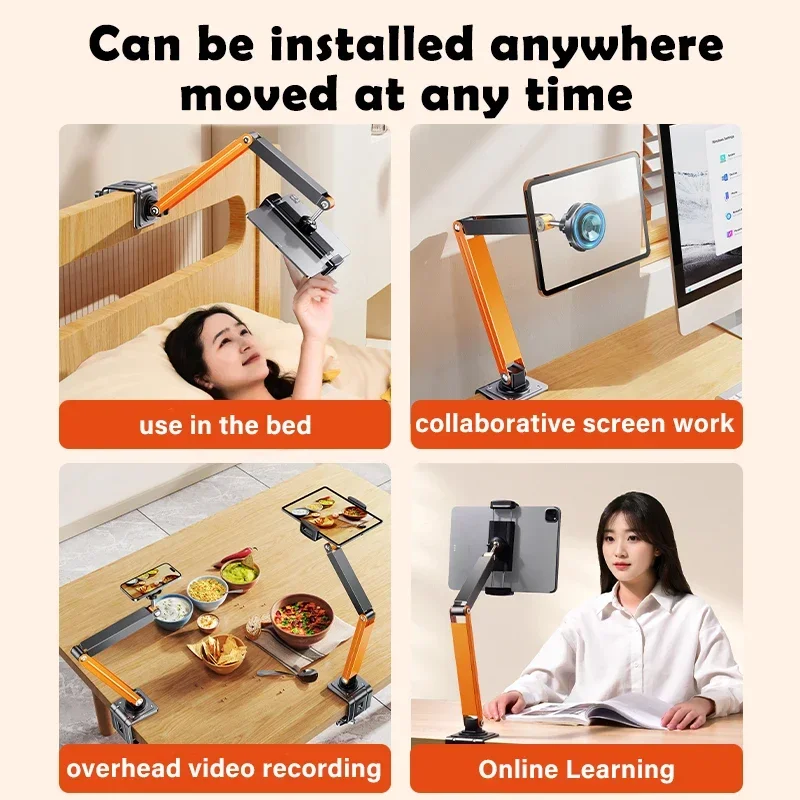 Schwanenhals-Handyhalterung Aus Alu – Faltbar, 360° Drehbar, Für Handy & Tablet