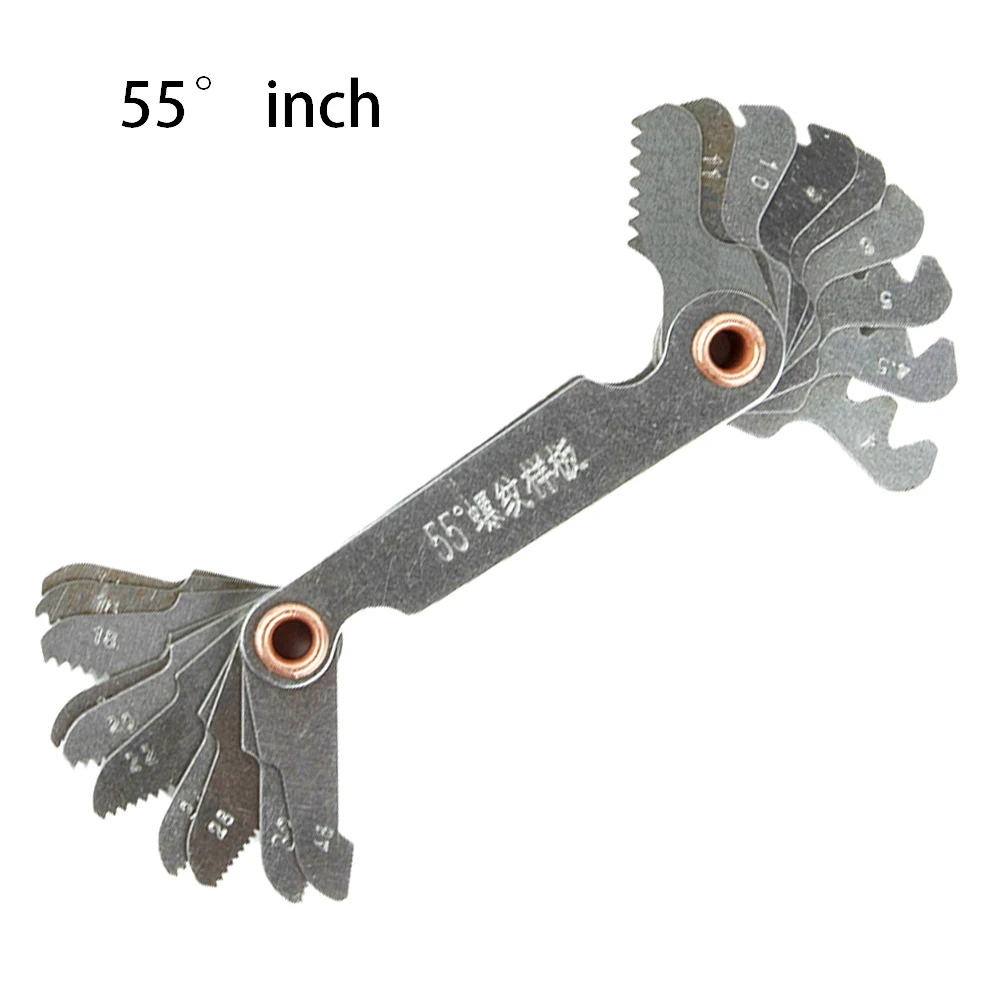 1 Set Thread Gauge Template Workshop 55 Degrees Accessories Gauge Measuring Tool Metric Thread Pitch Tooth Gauge