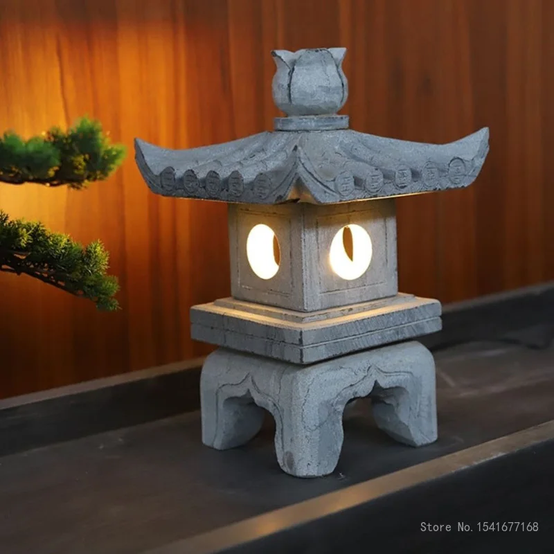 

Japanese Imitation Marble and Red Clay Lantern, Decoration Products, Courtyard, Stone Lamp Ornaments