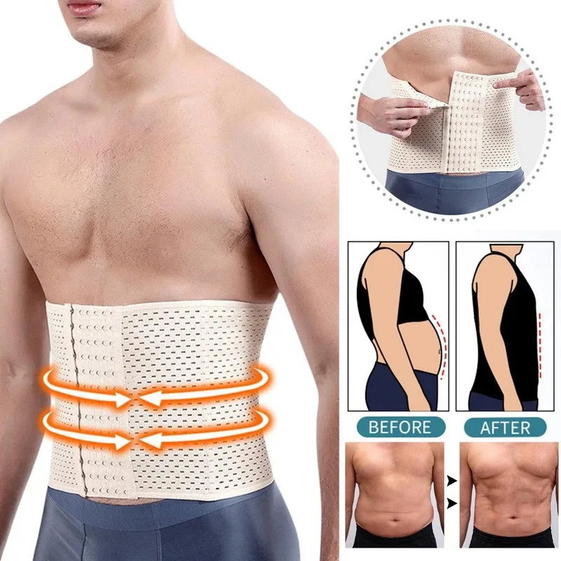 Männer Abnehmen Body Shaper Taille Trainer Trimmer Gürtel Korsett Für Bauch Bauch Shaper Bauch-steuer Fitness Kompression Shapewear – Detail 2