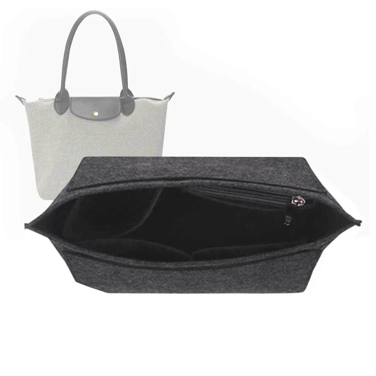 Multi-Pocket Felt Purse and Tote Bag Organizer Insert