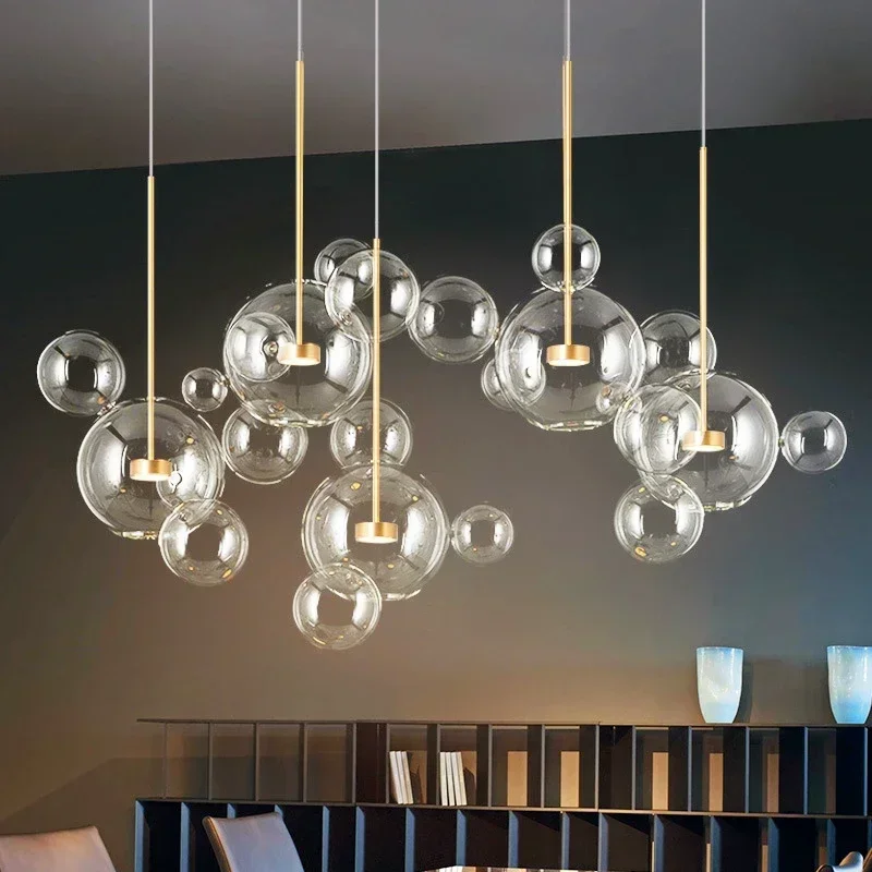 

Modern LED Mickey Glass Bubble Сeiling Chandeliers Living Room Lamp Children's Room Hanging Light Home Decor Bar Indoor Fixture