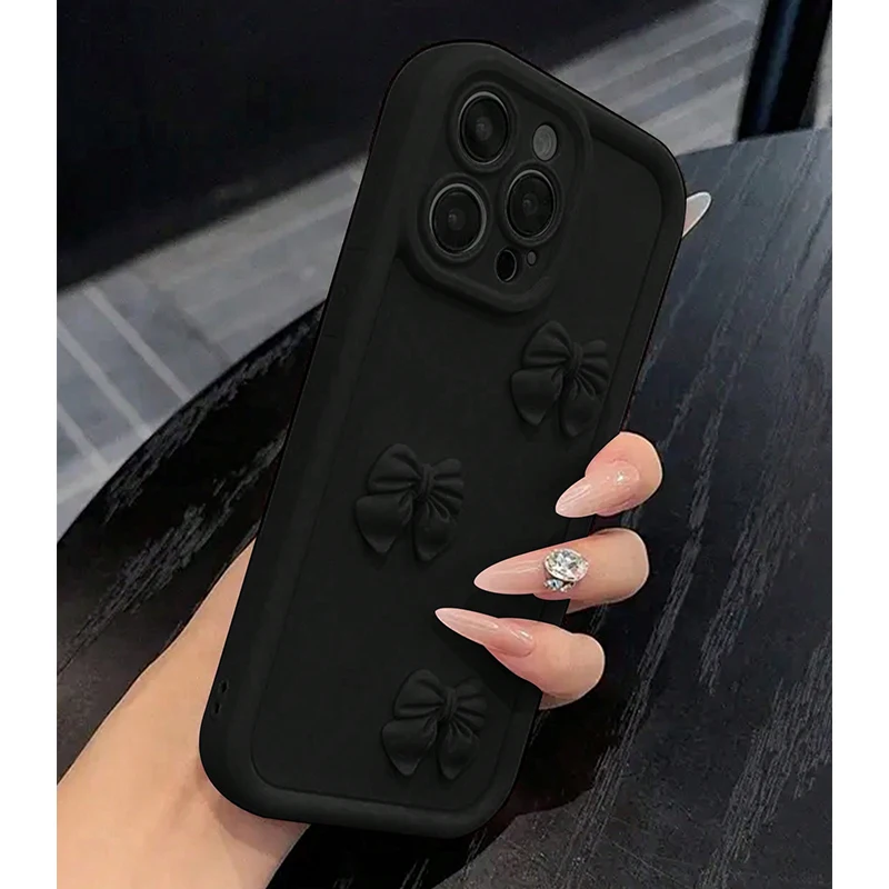 3D Cute Bowknot Silicone Case with Matte Finish