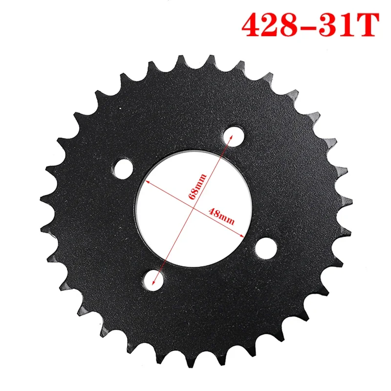 Motorcycle 420/428 Chain 25T/31T/32T/37T/39T/42T/48T Hole Spacing 68mm Inner Hole 48mm Rear Sprocket Gear for 110-150cc Kart ATV