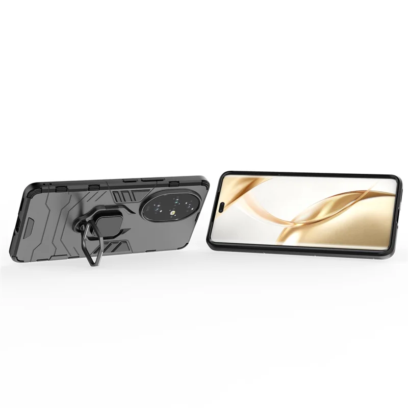 Luxury Shockproof Armor Phone Case with Magnetic Ring Holder Stand and Back Cover
