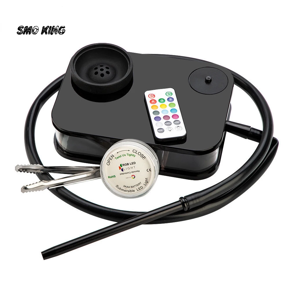 SMO Acrylic Hookah Shisha Pipe Narguile Cachimba with Tobacco Bowl Hose Tongs Metal Charcoal Holder Smoking Accessory Party